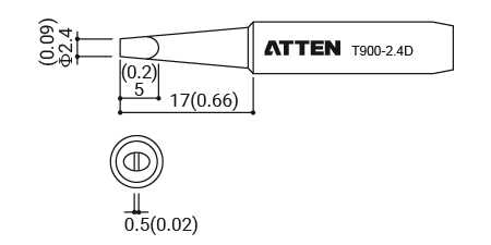 Жало паяльное T900-2.4D ATTEN