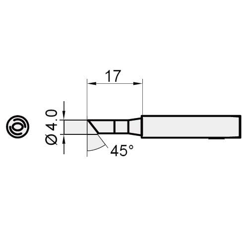 Жало паяльное 5SI-216N-4C, цилиндр со срезом 4мм Pro'skit