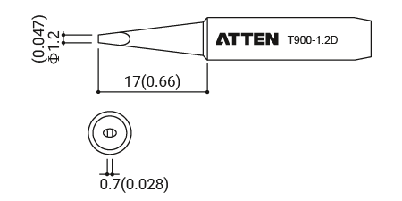 Жало паяльное T900-1.2D ATTEN
