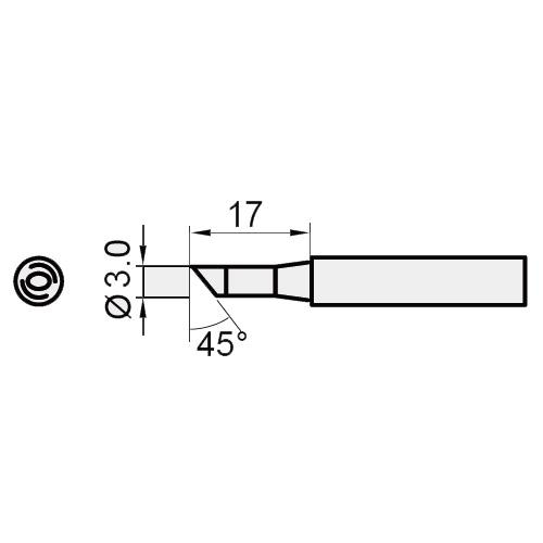 Жало паяльное 5SI-216N-3С, цилиндр со срезом 3мм Pro'skit