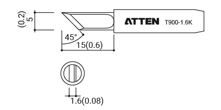 Жало паяльное T900-1.6K ATTEN