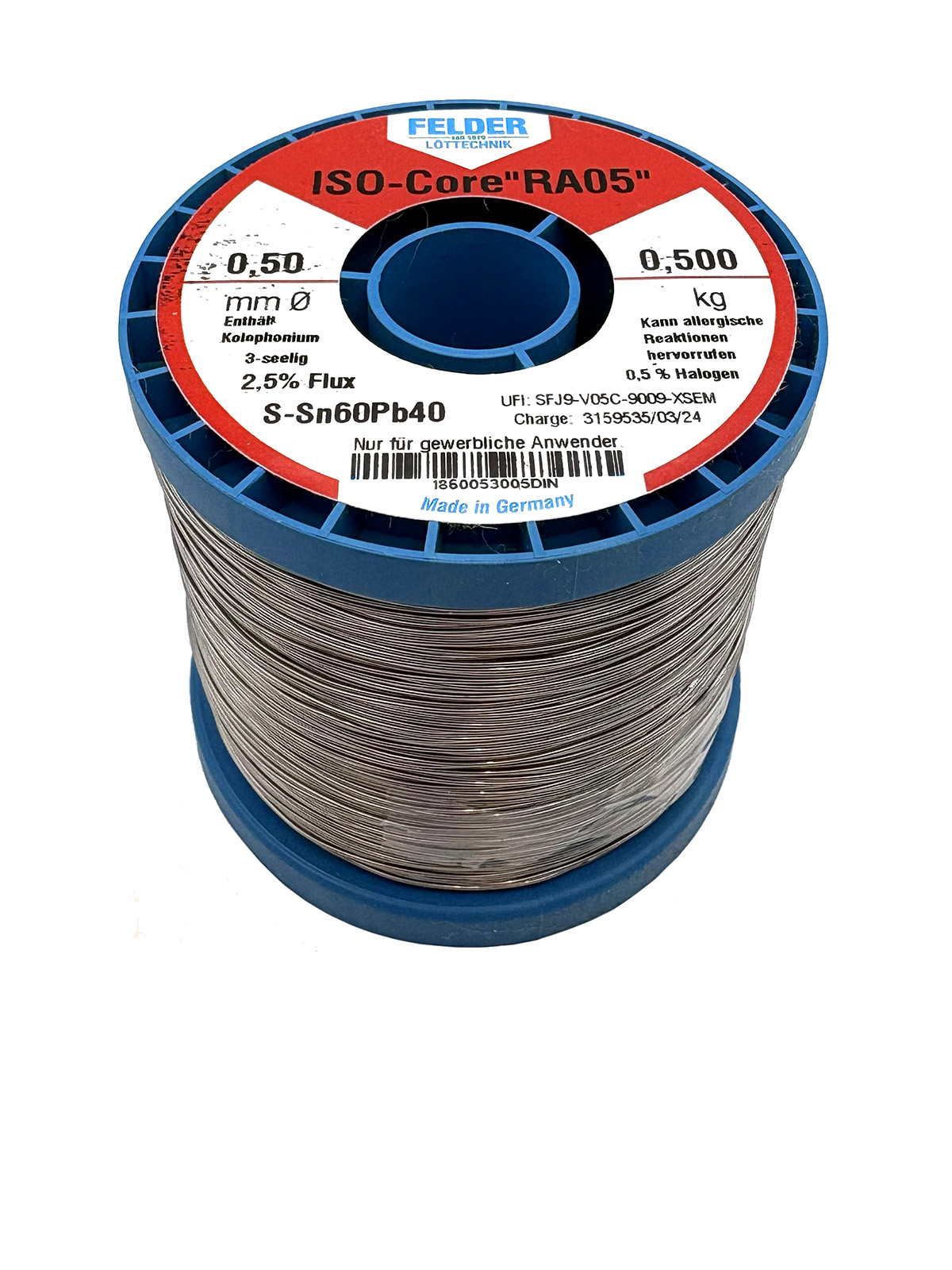 Припой Sn60Pb40 RA05:2,5% 0,5мм 500гр