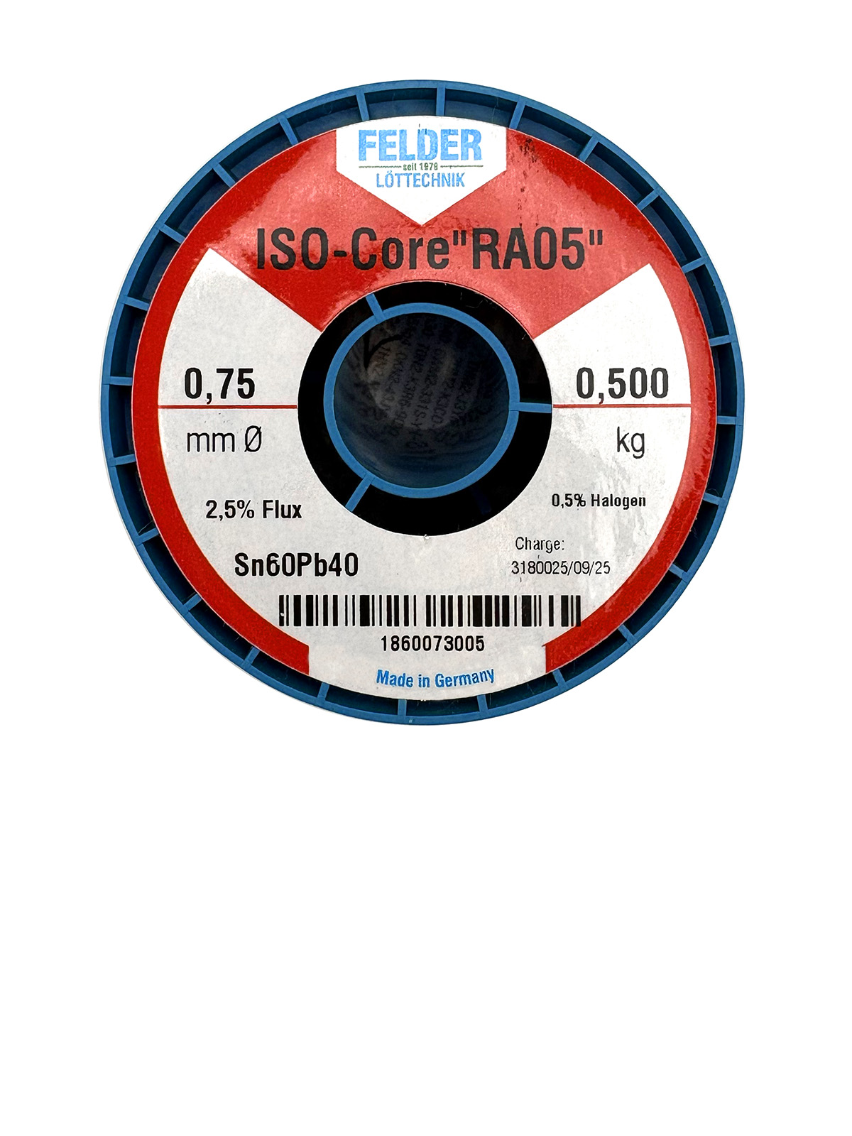 Припой Sn60Pb40 RA05:2,5% 0,75мм 500гр