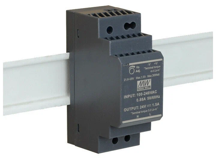HDR-30-24 AC/DC Блок питания на DIN-рейку, 36Вт/24В, Mean Well 