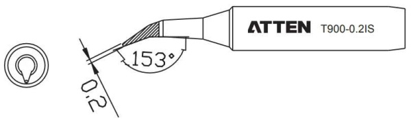 Жало паяльное T900-0.2IS ATTEN