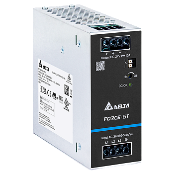DRF-24V240W3GBA AC/DC Блок питания на DIN-рейку, 24В/240Вт, DELTA