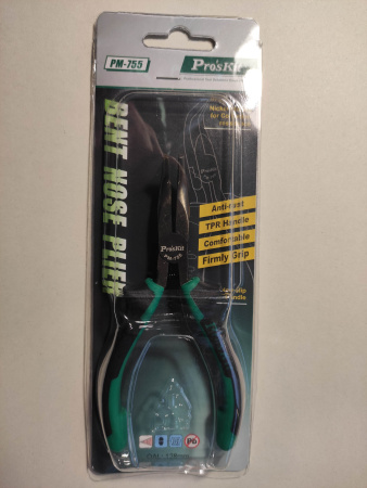 Длинногубцы изогнутые Pro'skit PM-755, 128 мм