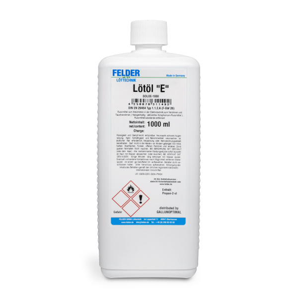 Флюс слабоактивированный, паяльное масло FELDER ISO-Flux E, 1литр