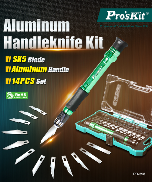 Нож-скальпель PD-398 с набором лезвий, Pro'skit