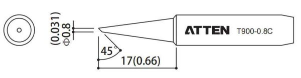 Жало паяльное T900-0.8C ATTEN