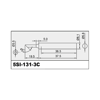 Жало паяльное 5SI-131-3C, цилиндр со срезом 3.5мм Pro'skit