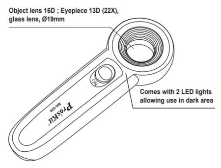 Лупа с подсветкой MA-020, Pro'skit