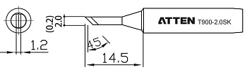 Жало паяльное T900-2.0SK ATTEN