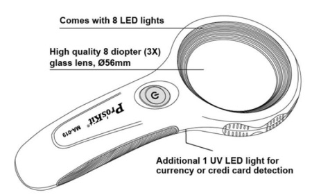 Лупа с подсветкой MA-019, Pro'skit