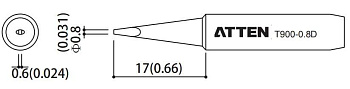 Жало паяльное T900-0.8D ATTEN