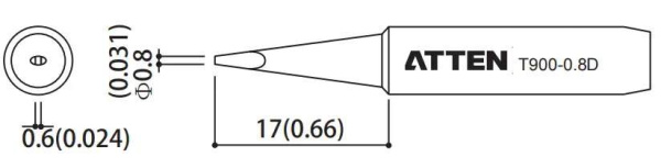 Жало паяльное T900-0.8D ATTEN