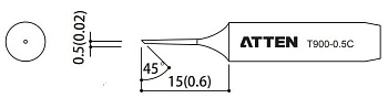 Жало паяльное T900-0.5C ATTEN