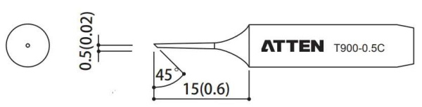 Жало паяльное T900-0.5C ATTEN
