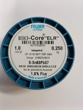Припой Sn63Pb37 ELR:1% 1мм 250гр