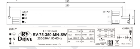 Блок питания RV-75-350-MN-SW RV-Drive