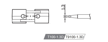 Картридж-наконечник T100-1.3D для GT-N100 ATTEN