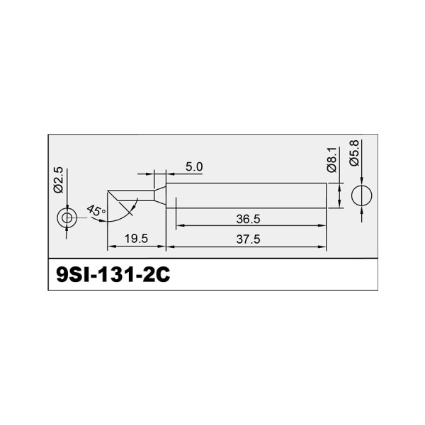 Жало паяльное 5SI-131-2C, цилиндр со срезом 2.5мм Pro'skit