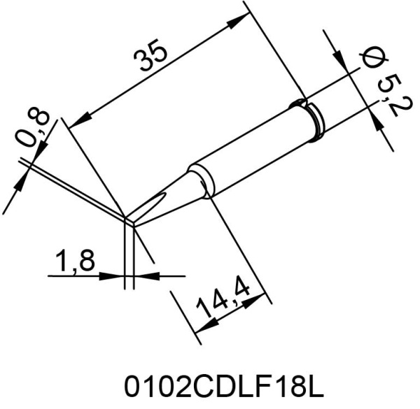 Жало паяльное 102CDLF18L для i-Tool Ersa