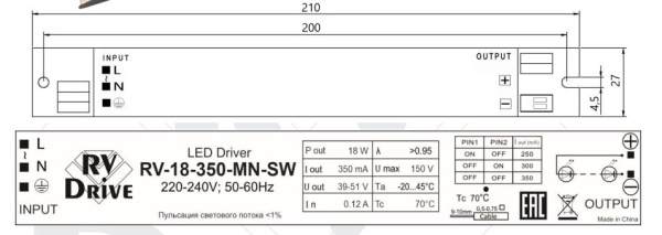 Блок питания RV-18-350-MN-SW RV-Drive