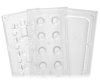 173071 PLR120004KR-PMMA, Светодиодная оптика линза IP-2X6 симметричная КСС 30град. FWHM