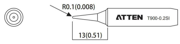 Жало паяльное T900-0.2SI ATTEN