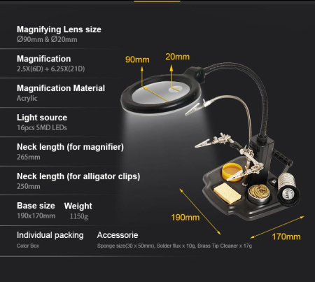 Штатив с лупой и подсветкой SN-396 Pro'skit