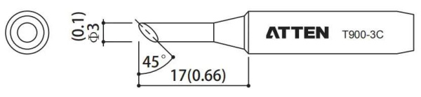 Жало паяльное T900-3C ATTEN