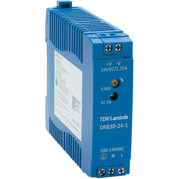 DRB30-24-1 AC/DC Блок питания на DIN-рейку, 24В/30 Вт, TDK-Lambda